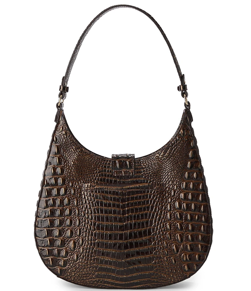 BRAHMIN Melbourne Collection Chocolate Fallon Hobo Shoulder Bag