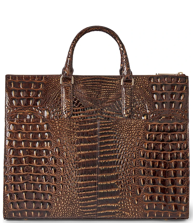 BRAHMIN Melbourne Collection Chocolate Laptop Business Tote Handle Bag