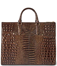 BRAHMIN Melbourne Collection Chocolate Laptop Business Tote Handle Bag