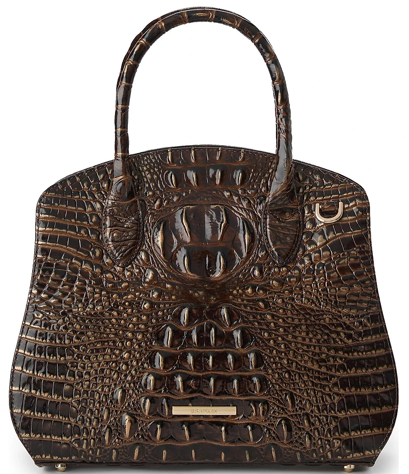 BRAHMIN Melbourne Collection Chocolate Rosetta Satchel Bag