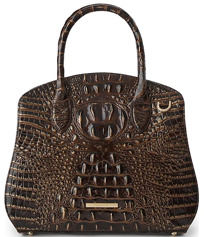 BRAHMIN Melbourne Collection Chocolate Rosetta Satchel Bag