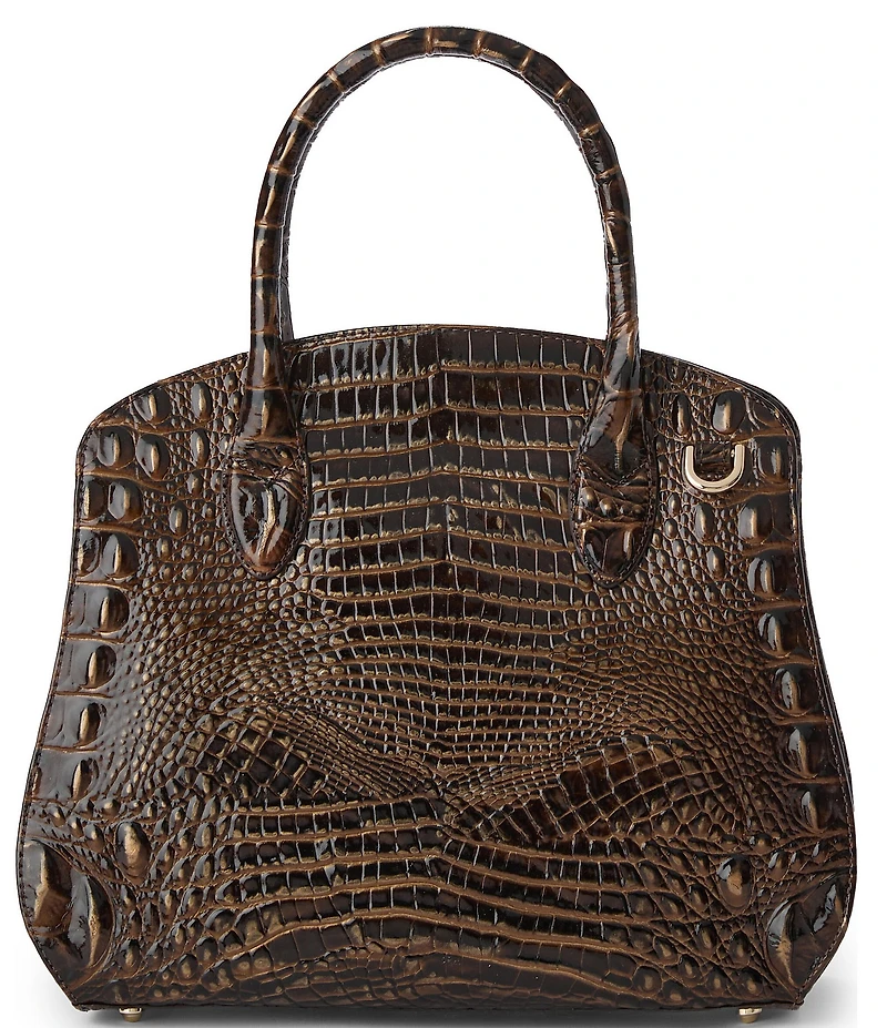 BRAHMIN Melbourne Collection Chocolate Rosetta Satchel Bag