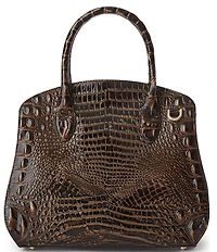 BRAHMIN Melbourne Collection Chocolate Rosetta Satchel Bag