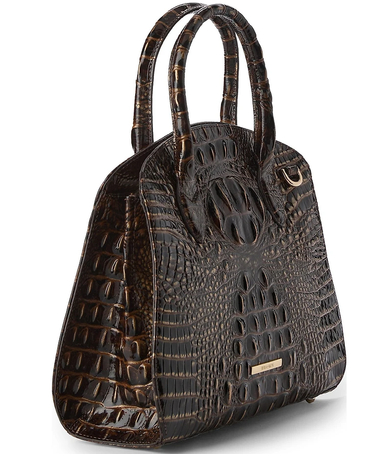 BRAHMIN Melbourne Collection Chocolate Rosetta Satchel Bag