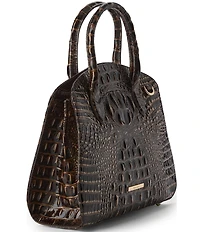 BRAHMIN Melbourne Collection Chocolate Rosetta Satchel Bag