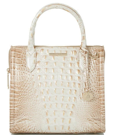 BRAHMIN Melbourne Collection Contour Small Caroline Crocodile Embossed Satchel Bag