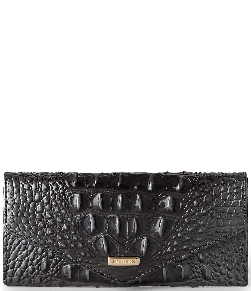 BRAHMIN Melbourne Collection Crocodile-Embossed Veronica Envelope Wallet