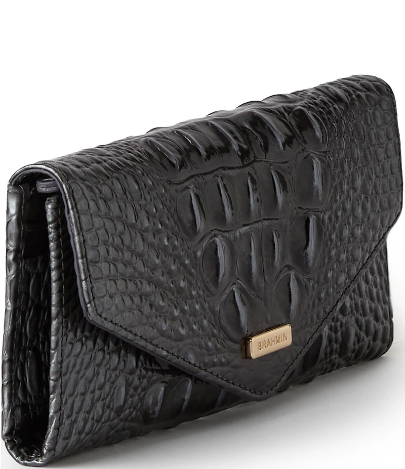 BRAHMIN Melbourne Collection Crocodile-Embossed Veronica Envelope Wallet