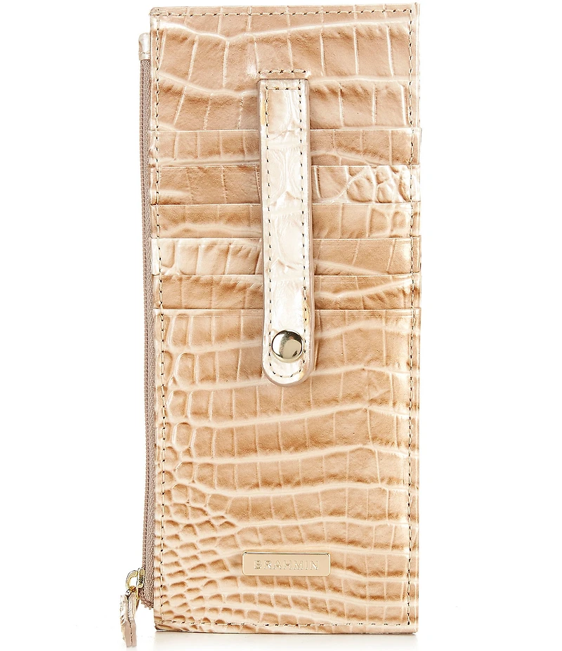 BRAHMIN Melbourne Collection Leather Crocodile-Embossed Wallet