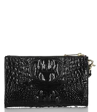 BRAHMIN Melbourne Collection Crocodile-Embossed Daisy Wristlet