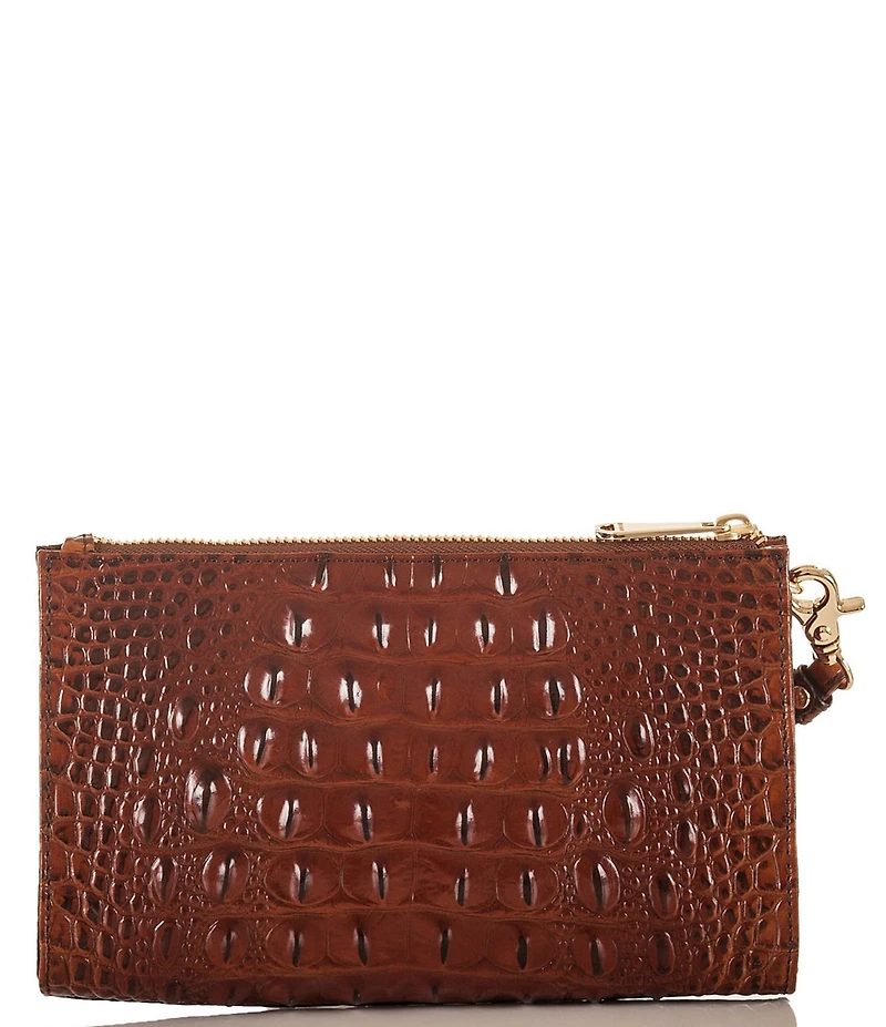 BRAHMIN Melbourne Collection Crocodile-Embossed Daisy Wristlet