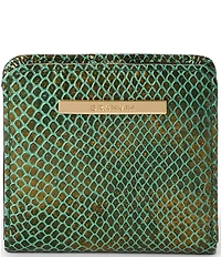 BRAHMIN Melbourne Collection Dark Green Valley Jane Mini Wallet