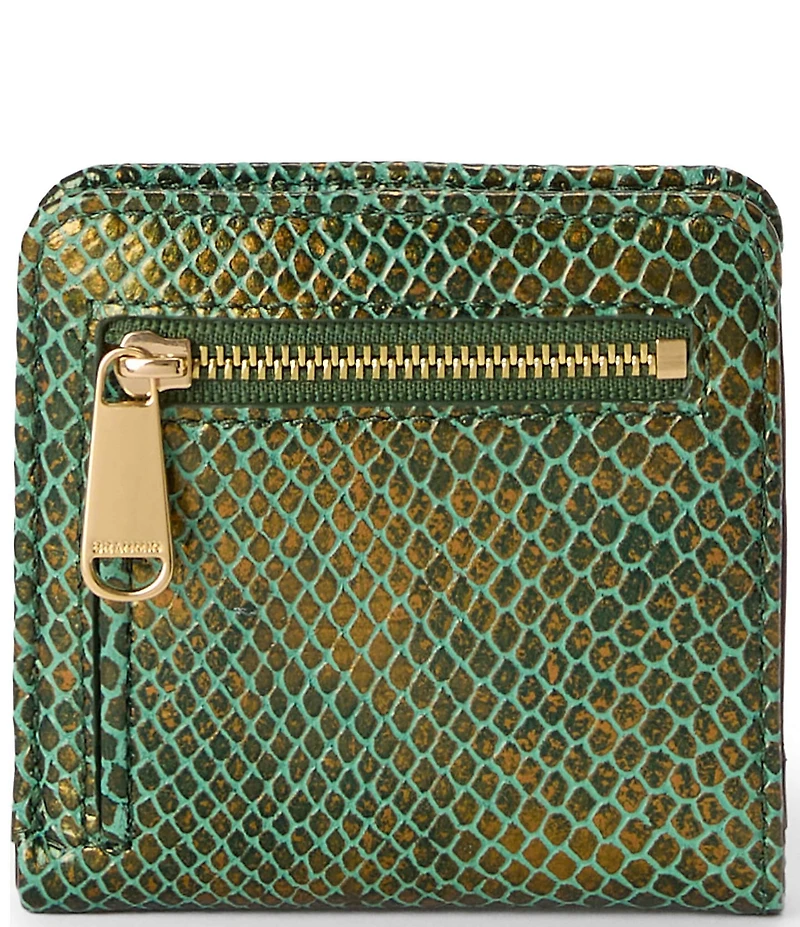 BRAHMIN Melbourne Collection Dark Green Valley Jane Mini Wallet