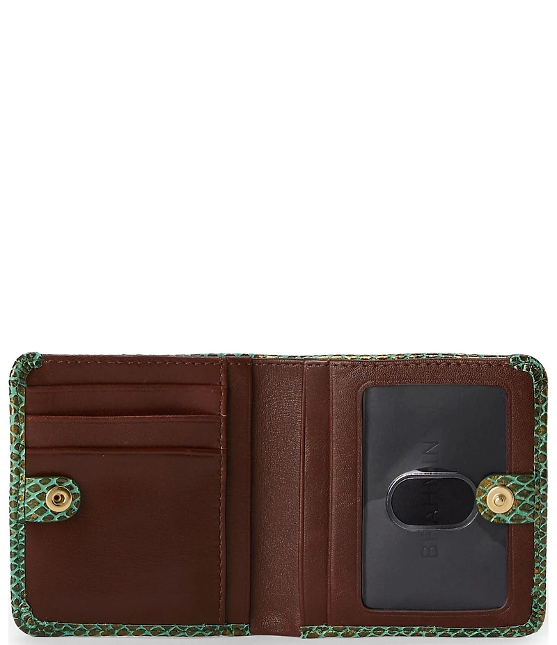 BRAHMIN Melbourne Collection Dark Green Valley Jane Mini Wallet