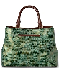 BRAHMIN Melbourne Collection Dark Green Valley Small Denise Satchel Bag