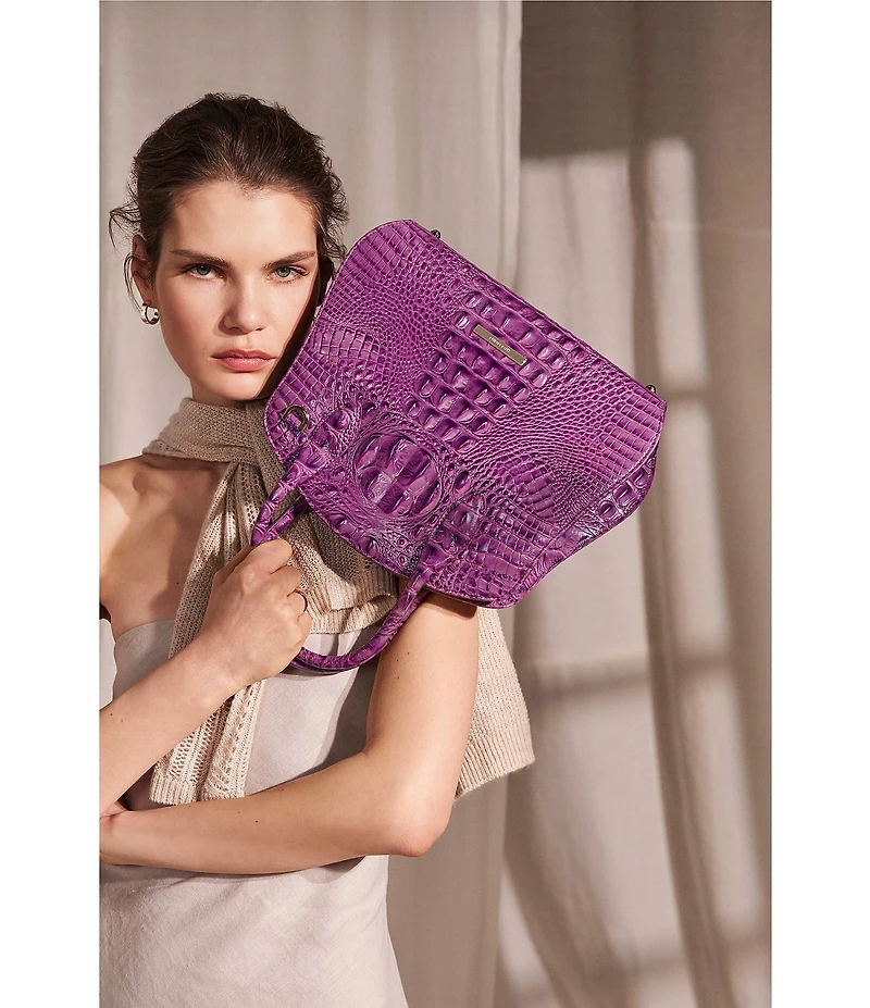 BRAHMIN Melbourne Collection Dewberry Rosetta Satchel Bag