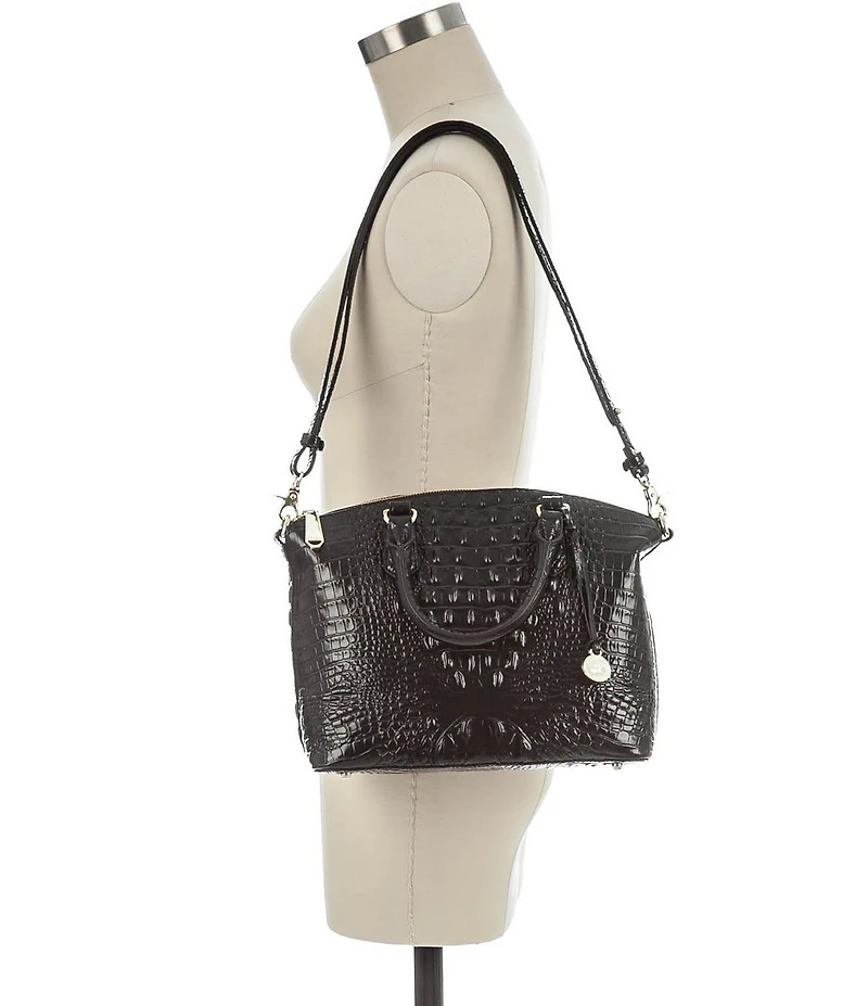 BRAHMIN Melbourne Collection Duxbury Leather Crocodile-Embossed Satchel Bag