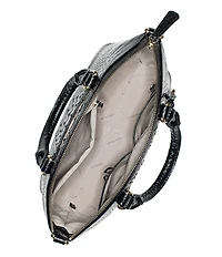 BRAHMIN Melbourne Collection Duxbury Leather Crocodile-Embossed Satchel Bag