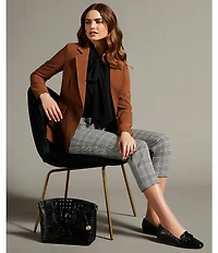 BRAHMIN Melbourne Collection Duxbury Leather Crocodile-Embossed Satchel Bag