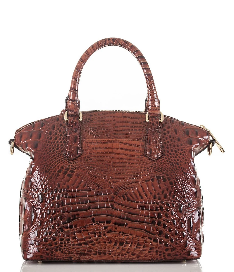 BRAHMIN Melbourne Collection Duxbury Leather Crocodile-Embossed Satchel Bag