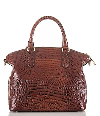 BRAHMIN Melbourne Collection Duxbury Leather Crocodile-Embossed Satchel Bag