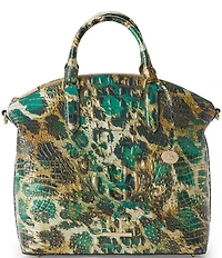 BRAHMIN Melbourne Collection Duxbury Roaring Animal Print Large Satchel Bag