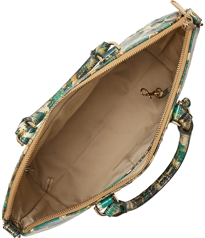 BRAHMIN Melbourne Collection Duxbury Roaring Animal Print Large Satchel Bag