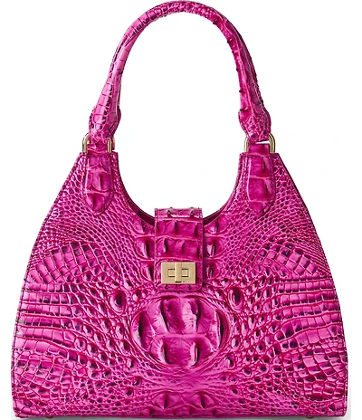 BRAHMIN Melbourne Collection Electric Fuchsia Adrian Satchel Bag