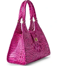 BRAHMIN Melbourne Collection Electric Fuchsia Adrian Satchel Bag