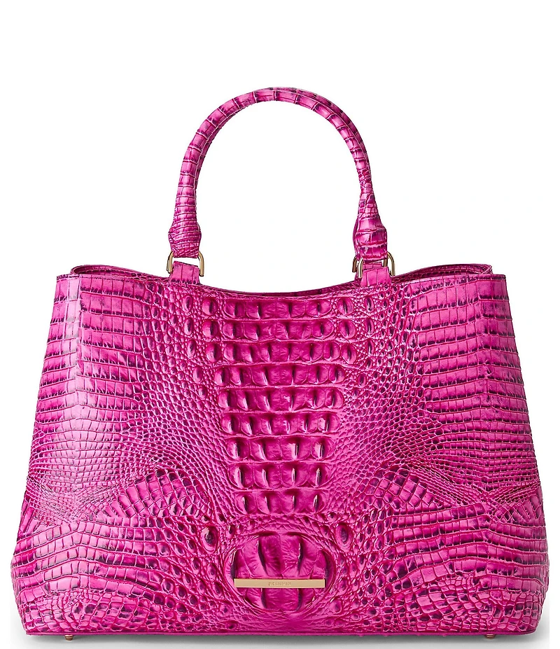 BRAHMIN Melbourne Collection Electric Fuchsia Denise Satchel Bag
