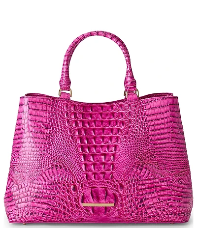 BRAHMIN Melbourne Collection Electric Fuchsia Denise Satchel Bag