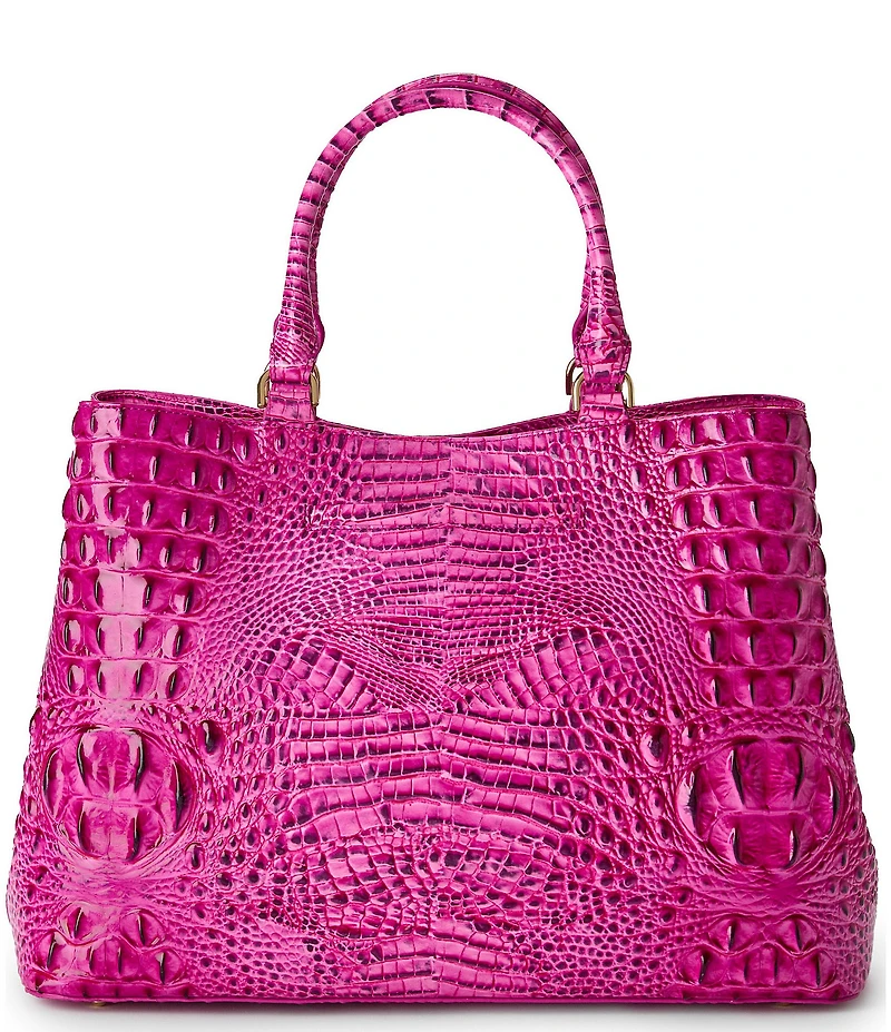 BRAHMIN Melbourne Collection Electric Fuchsia Denise Satchel Bag