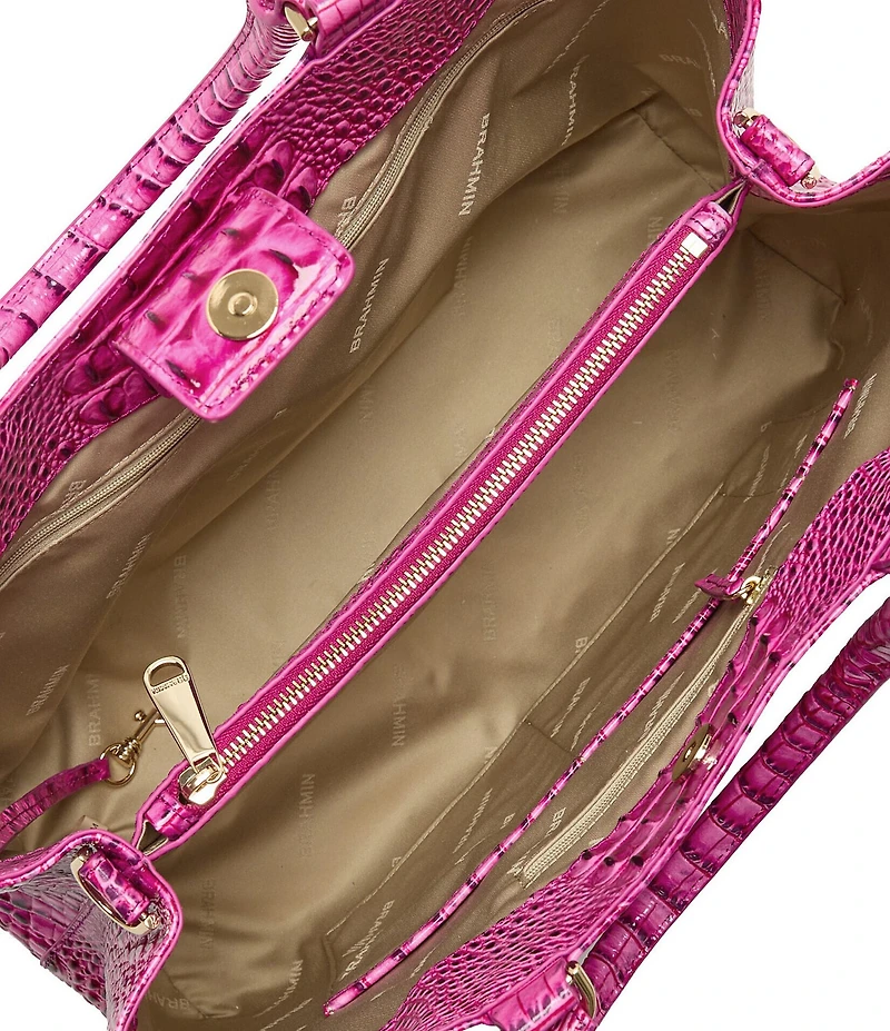 BRAHMIN Melbourne Collection Electric Fuchsia Denise Satchel Bag