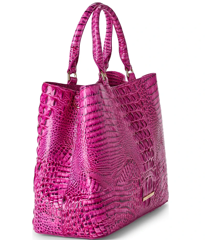 BRAHMIN Melbourne Collection Electric Fuchsia Denise Satchel Bag