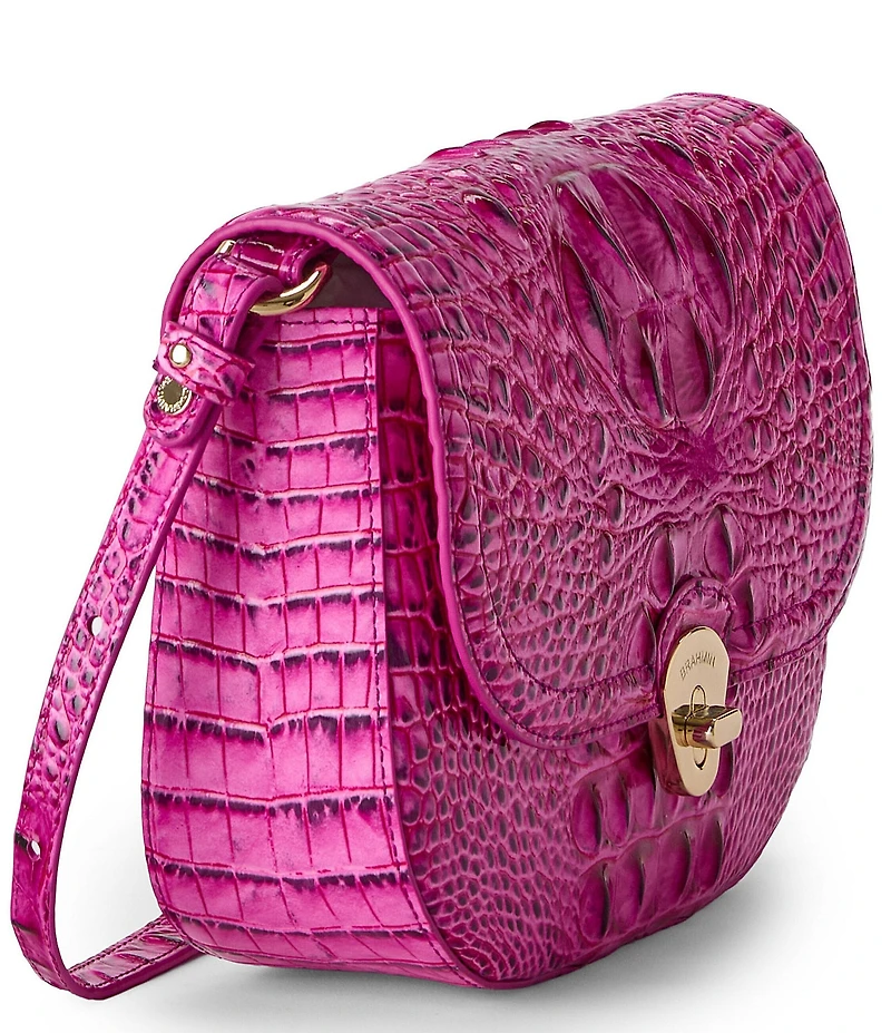 BRAHMIN Melbourne Collection Electric Fuchsia Portia Flap Crossbody Bag