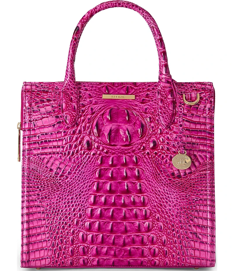 BRAHMIN Melbourne Collection Electric Fuchsia Small Caroline Satchel Bag
