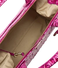 BRAHMIN Melbourne Collection Electric Fuchsia Small Caroline Satchel Bag