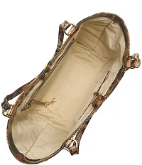 BRAHMIN Melbourne Collection Golden Lynx Animal Print Aliza Tote Bag