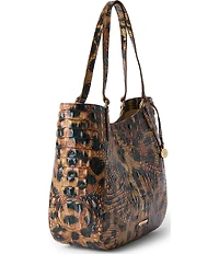 BRAHMIN Melbourne Collection Golden Lynx Animal Print Aliza Tote Bag