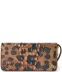 BRAHMIN Melbourne Collection Golden Lynx Animal Print Skyler Travel Wallet Wristlet