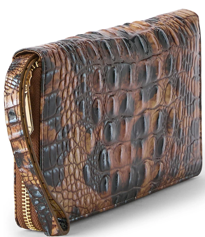 BRAHMIN Melbourne Collection Golden Lynx Animal Print Skyler Travel Wallet Wristlet