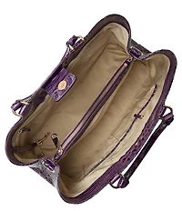 BRAHMIN Melbourne Collection Heroic Purple Denise Satchel Bag