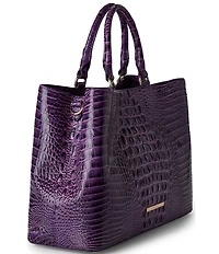 BRAHMIN Melbourne Collection Heroic Purple Denise Satchel Bag