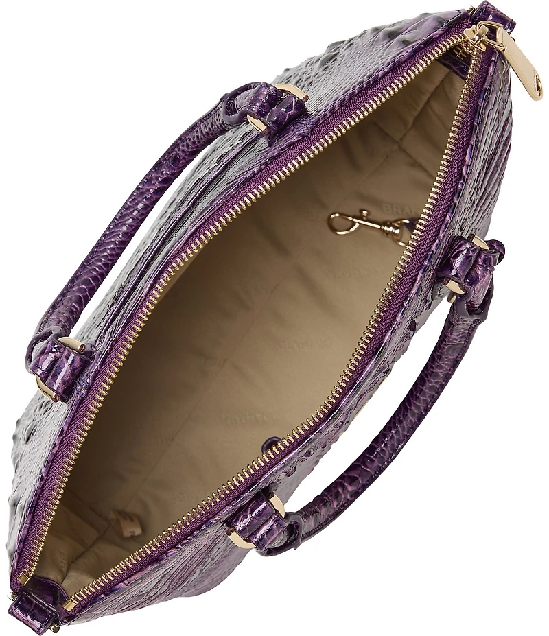 BRAHMIN Melbourne Collection Heroic Purple Duxbury Satchel Bag