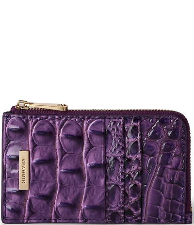 BRAHMIN Melbourne Collection Lennon Heroic Purple Credit Card Wallet