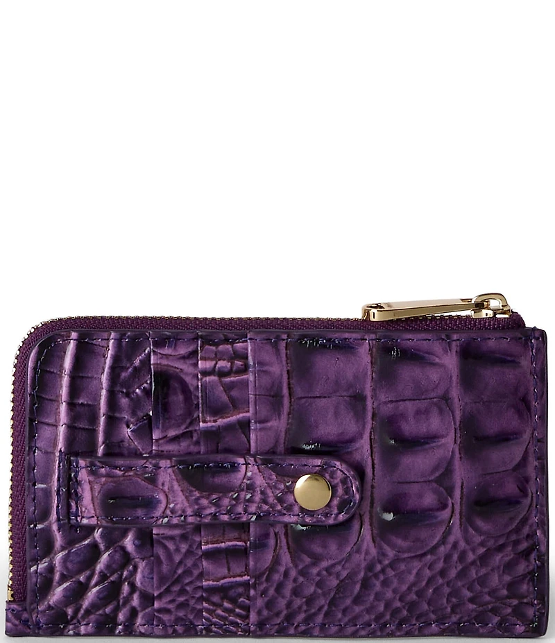 BRAHMIN Melbourne Collection Lennon Heroic Purple Credit Card Wallet