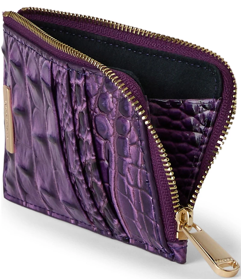 BRAHMIN Melbourne Collection Lennon Heroic Purple Credit Card Wallet