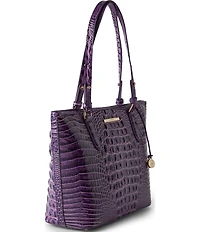 BRAHMIN Melbourne Collection Heroic Purple Medium Asher Tote Bag