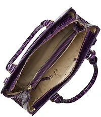 BRAHMIN Melbourne Collection Heroic Purple Small Finley Satchel Bag
