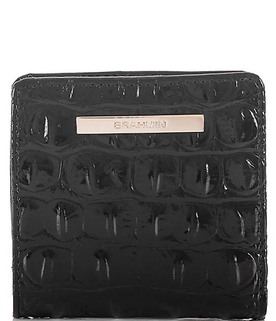 BRAHMIN Melbourne Collection Leather Crocodile-Embossed Jane Mini Bifold Snap Wallet